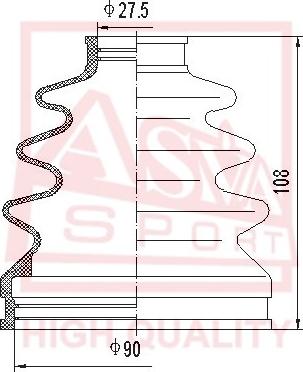 ASVA ASBT-135 - Пыльник, приводной вал www.autospares.lv