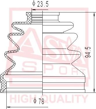 ASVA ASBT-2095 - Putekļusargs, Piedziņas vārpsta www.autospares.lv