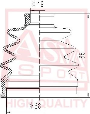 ASVA ASBT-2047 - Пыльник, приводной вал www.autospares.lv