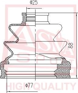 ASVA ASBT-204 - Bellow, drive shaft www.autospares.lv