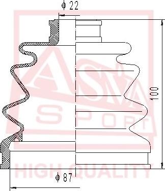 ASVA ASBT-2061 - Putekļusargs, Piedziņas vārpsta www.autospares.lv