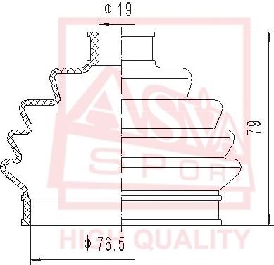 ASVA ASBT-20 - Bellow, drive shaft www.autospares.lv