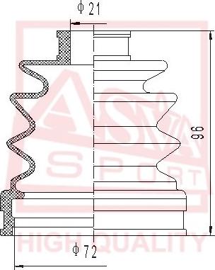 ASVA ASBT-2154 - Пыльник, приводной вал www.autospares.lv