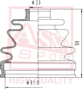 ASVA ASBT-2114 - Putekļusargs, Piedziņas vārpsta www.autospares.lv