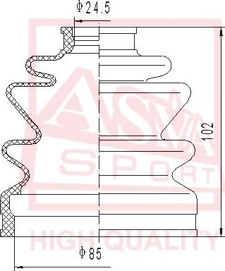 ASVA ASBT-21 - Bellow, drive shaft www.autospares.lv