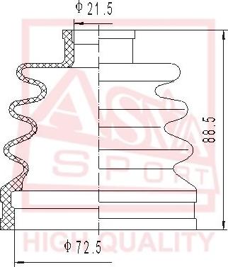 ASVA ASBT-27 - Пыльник, приводной вал www.autospares.lv