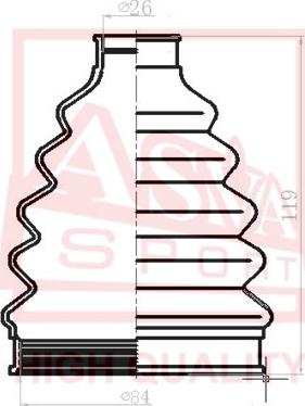 ASVA ASBT-B61 - Пыльник, приводной вал www.autospares.lv