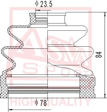 ASVA ASBT-HY89 - Putekļusargs, Piedziņas vārpsta www.autospares.lv