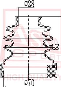 ASVA ASBT-INZZE15 - Пыльник, приводной вал www.autospares.lv
