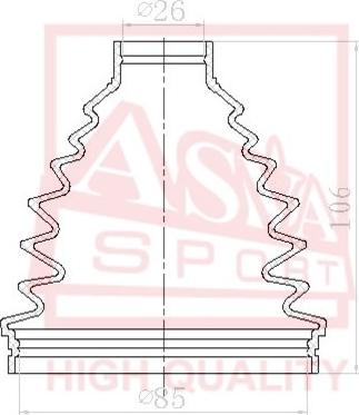 ASVA ASBT-N16B - Putekļusargs, Piedziņas vārpsta www.autospares.lv