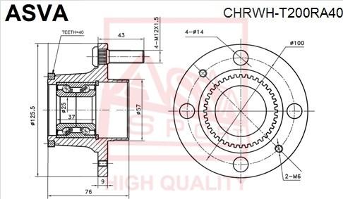 ASVA CHRWH-T200RA40 - Riteņa rumba www.autospares.lv