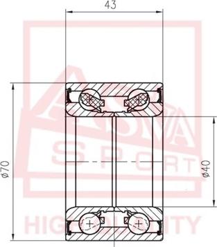 ASVA DAC40700043 - Riteņa rumbas gultnis www.autospares.lv