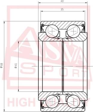 ASVA DAC41680035-40 - Riteņa rumbas gultnis www.autospares.lv