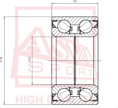 ASVA DAC43760043 - Wheel Bearing www.autospares.lv