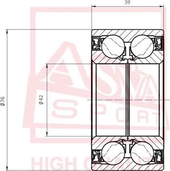 ASVA DAC42760039 - Подшипник ступицы колеса www.autospares.lv