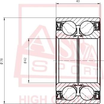 ASVA DAC42780040 - Подшипник ступицы колеса www.autospares.lv