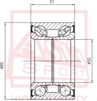 ASVA DAC508900051 - Riteņa rumbas gultnis www.autospares.lv