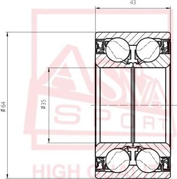 ASVA DAC35640043 - Riteņa rumbas gultnis autospares.lv