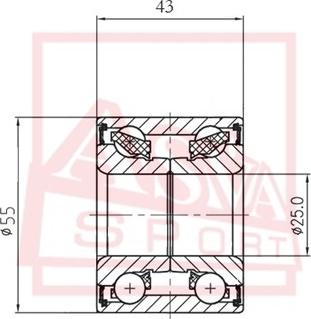 ASVA DAC25550043 - Riteņa rumbas gultnis www.autospares.lv