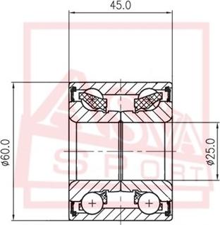 ASVA DAC25600045 - Riteņa rumbas gultnis www.autospares.lv