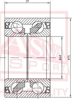 ASVA DACM40750037 - Riteņa rumbas gultnis www.autospares.lv