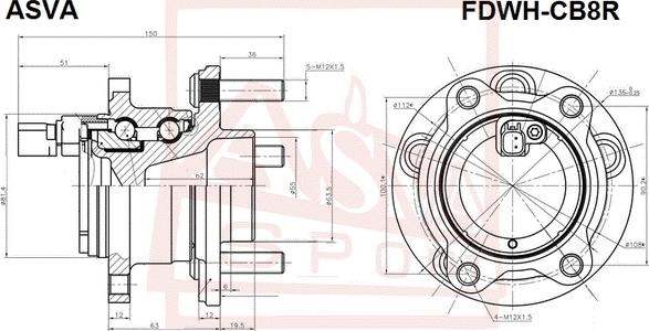 ASVA FDWH-CB8R - Riteņa rumba www.autospares.lv