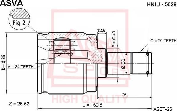 ASVA HNIU-5028 - Joint Kit, drive shaft www.autospares.lv