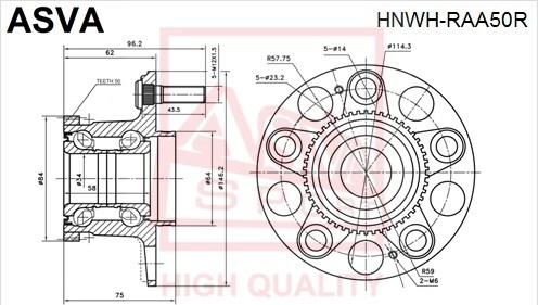 ASVA HNWH-RAA50R - Riteņa rumba www.autospares.lv