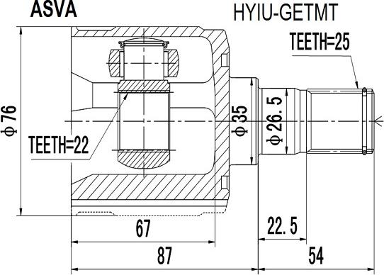 ASVA HYIU-GETMT - Joint Kit, drive shaft www.autospares.lv