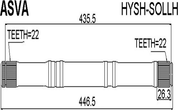 ASVA HYSH-SOLLH - Piedziņas vārpsta www.autospares.lv