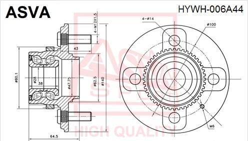 ASVA HYWH-006A44 - Riteņa rumba www.autospares.lv