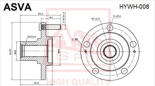 ASVA HYWH-008 - Riteņa rumba www.autospares.lv