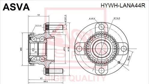 ASVA HYWH-LANA44R - Riteņa rumba www.autospares.lv