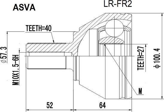 ASVA LR-FR2 - Šarnīru komplekts, Piedziņas vārpsta www.autospares.lv