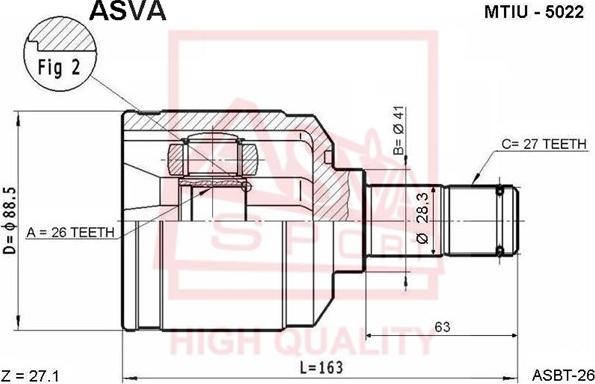 ASVA MTIU-5022 - Joint Kit, drive shaft www.autospares.lv