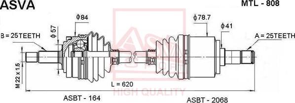 ASVA MTL-808 - Piedziņas vārpsta autospares.lv