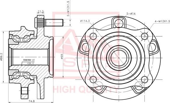 ASVA MTWH-CT9AF - Riteņa rumba www.autospares.lv