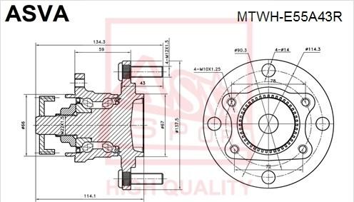 ASVA MTWH-E55A43R - Riteņa rumba autospares.lv