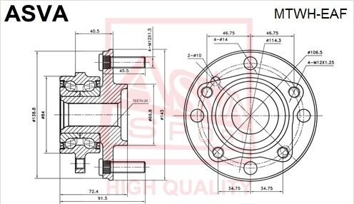 ASVA MTWH-EAF - Riteņa rumba www.autospares.lv