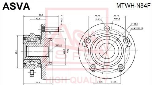 ASVA MTWH-N84F - Riteņa rumba www.autospares.lv