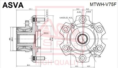 ASVA MTWH-V75F - Riteņa rumba www.autospares.lv