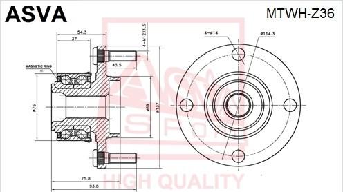 ASVA MTWH-Z36 - Riteņa rumba www.autospares.lv