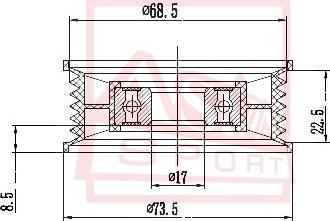 ASVA MZBP-004 - Spriegotājrullītis, Ķīļsiksna autospares.lv