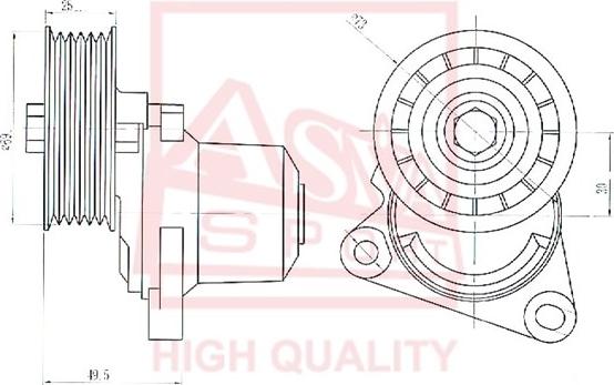 ASVA MZBP-005 - Tensioner Pulley, v-belt www.autospares.lv