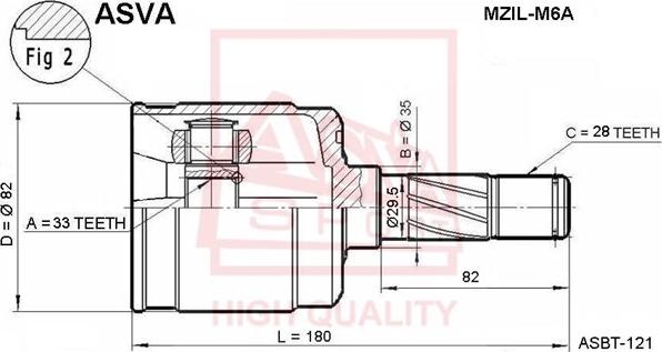 ASVA MZIL-M6A - Šarnīru komplekts, Piedziņas vārpsta www.autospares.lv