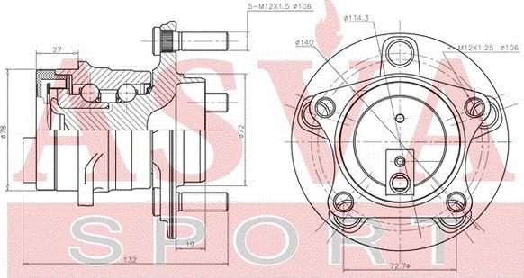 ASVA MZWH-6GHR - Ступица колеса, поворотный кулак www.autospares.lv