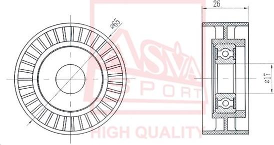 ASVA NSBP-010 - Ролик натяжителя, клиновой ремень www.autospares.lv