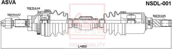 ASVA NSDL-001 - Piedziņas vārpsta www.autospares.lv