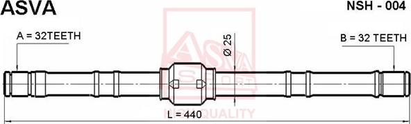 ASVA NSH-004 - Piedziņas vārpsta www.autospares.lv