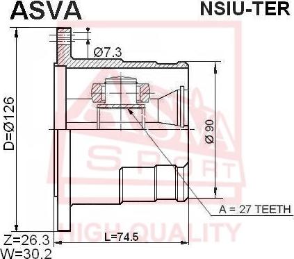 ASVA NSIU-TER - Šarnīru komplekts, Piedziņas vārpsta www.autospares.lv